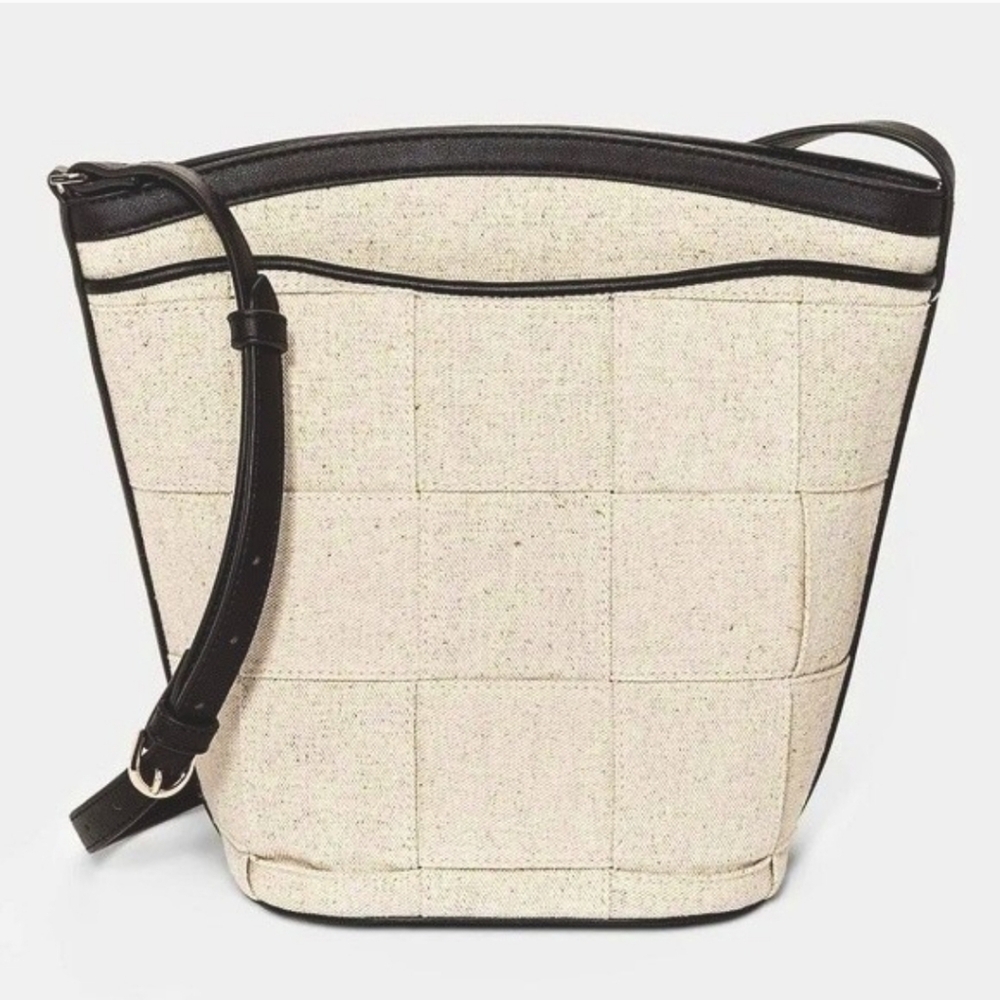 a new day Cream and Black Crossbody Bag